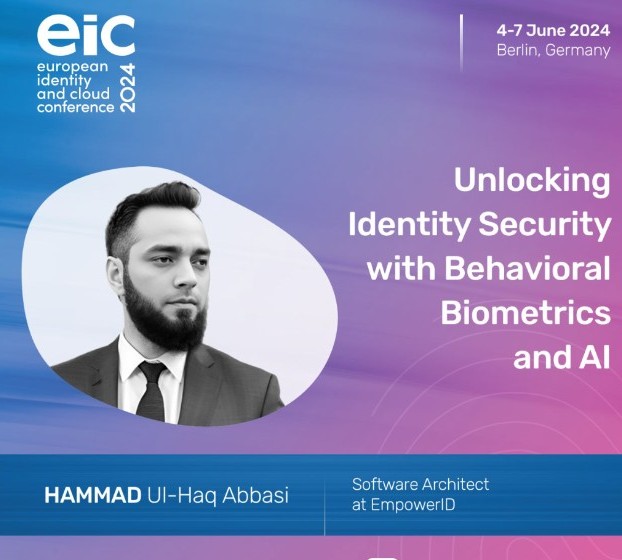 EIC 2024 speaking card for Behavioral Biometrics and AI